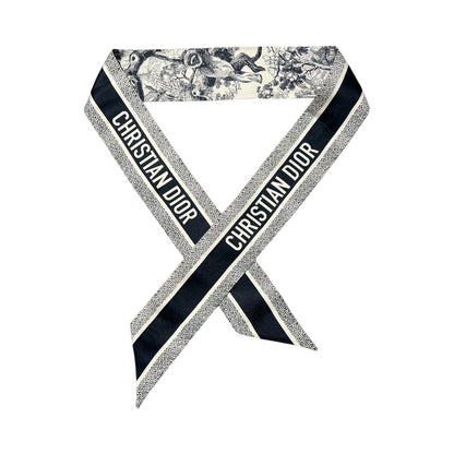 Christian Dior - Écharpe  en soie Mitzah bleu T.S