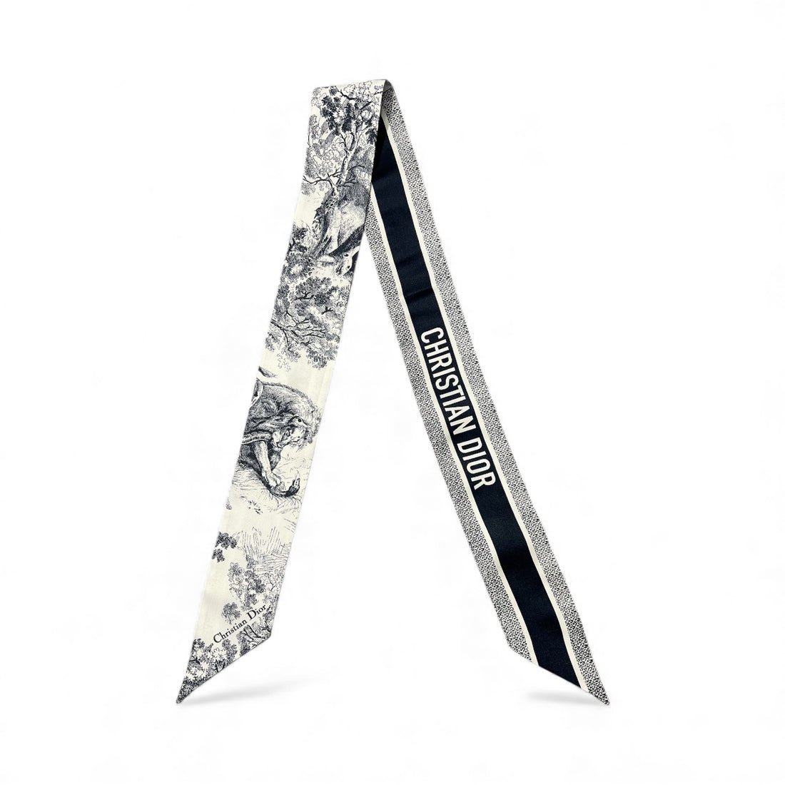 Christian Dior - Écharpe  en soie Mitzah bleu T.S