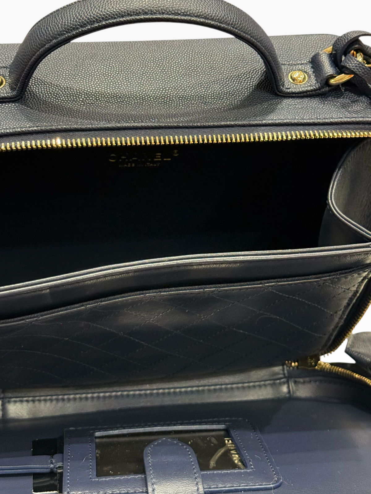 Chanel - Sac camera vanity bleu navy