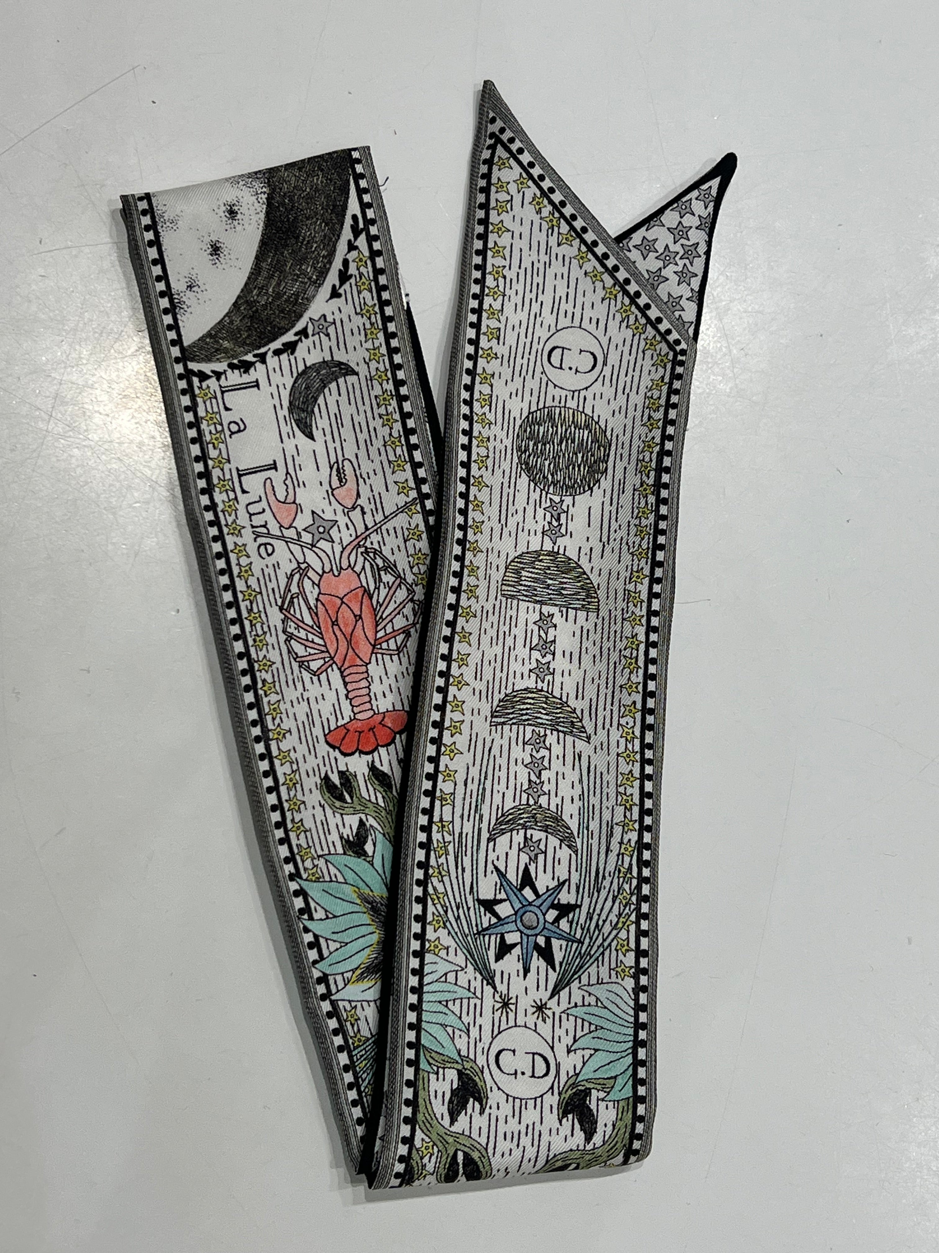 Dior- Twilly « la lune » soie blanc et noir