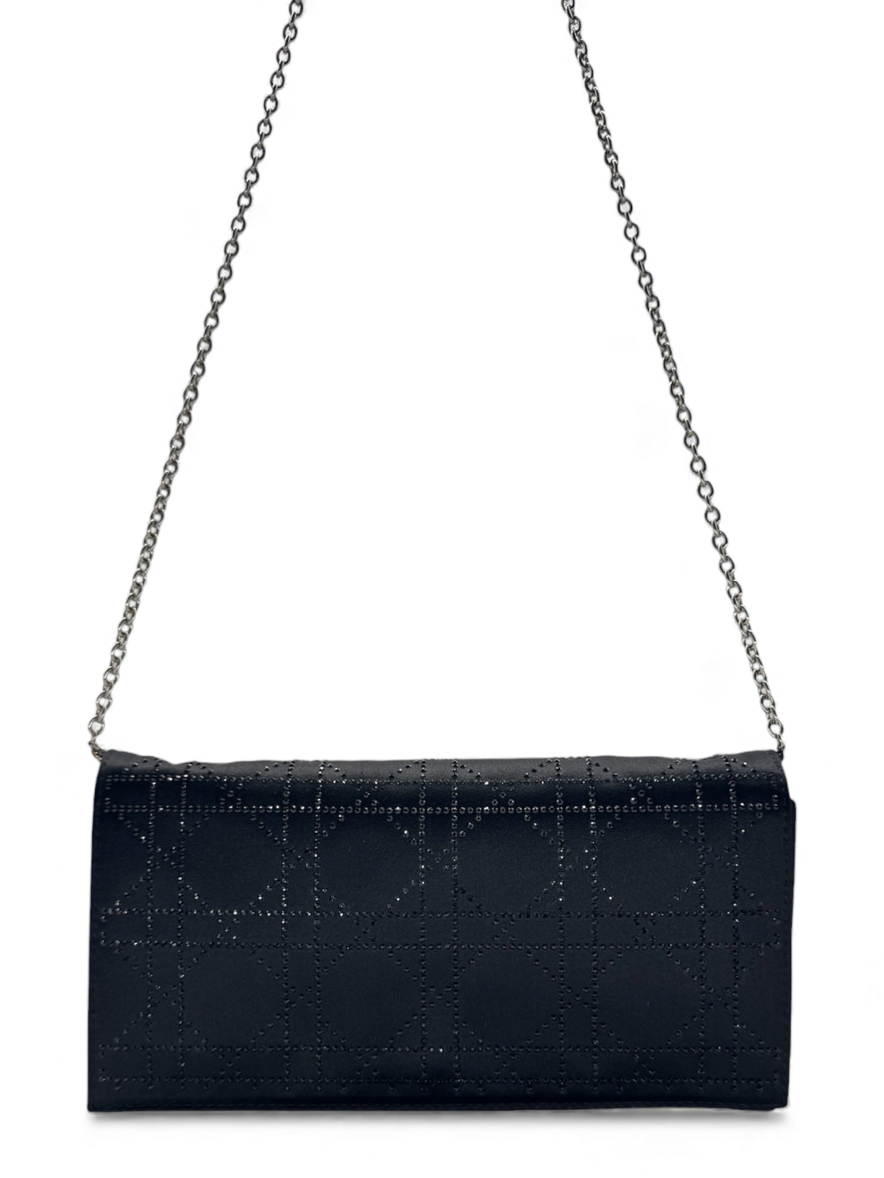 Dior - Glitzernde Handtasche aus schwarzem Stoff