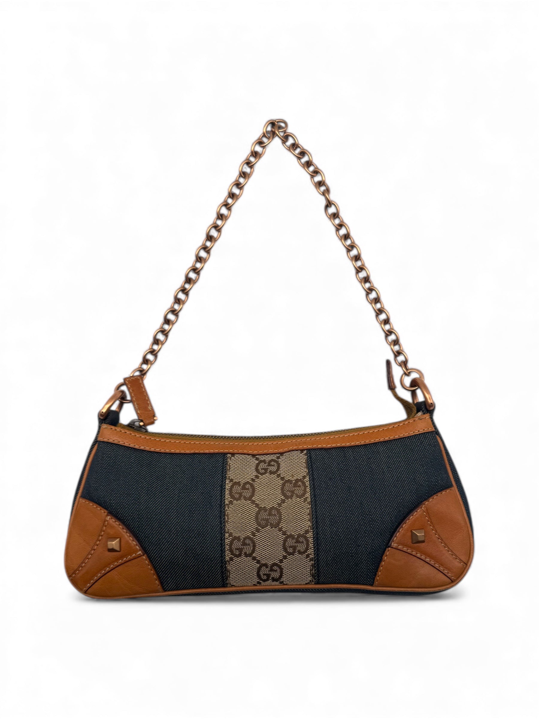 Gucci - Schultertasche aus Jeansstoff