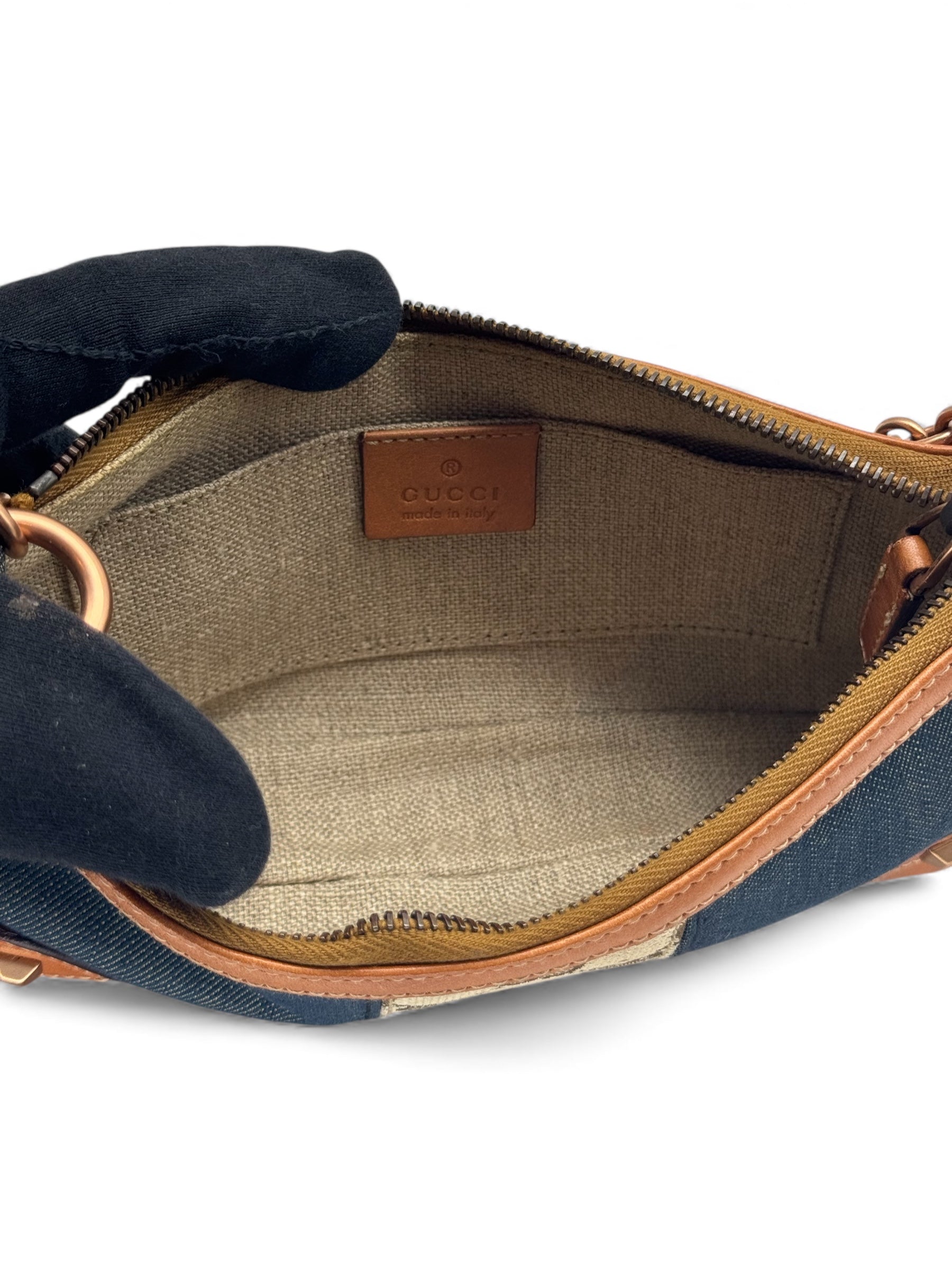 Gucci - Schultertasche aus Jeansstoff