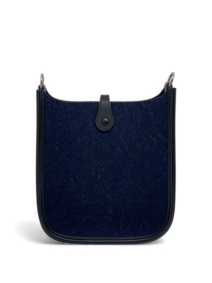 Hermès - Sac mini Evelyne 16 en laine bleu