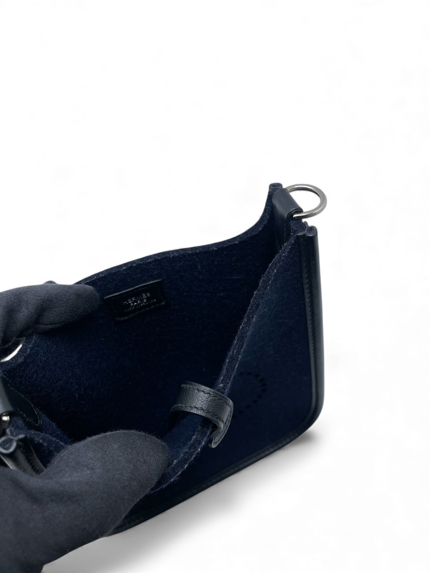 Hermès - Sac mini Evelyne 16 en laine bleu