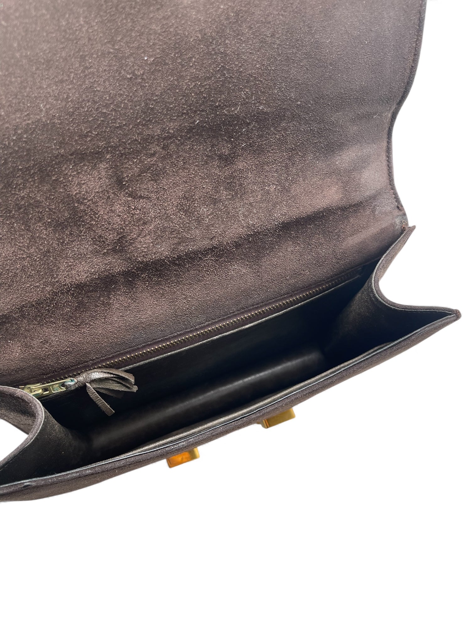 Hermès - Sac Constance en Suède marron