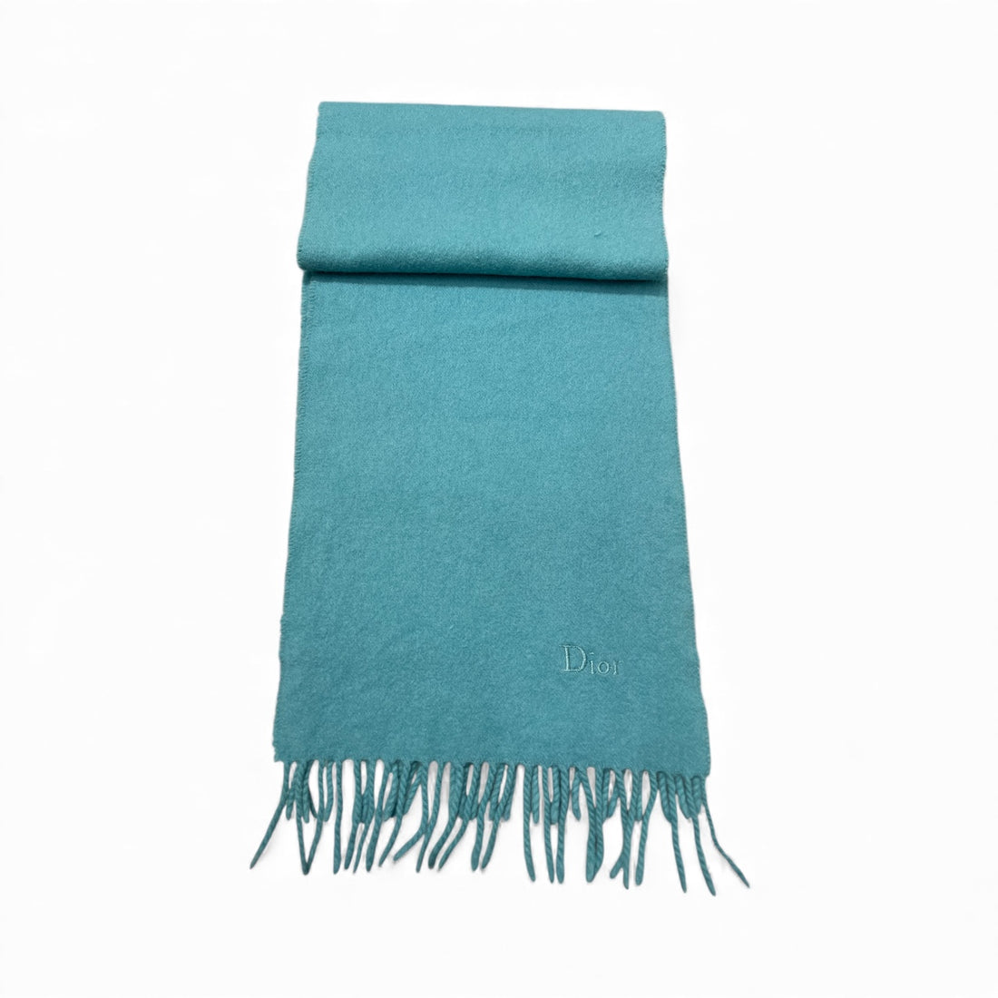 Christian Dior - Écharpe turquoise en laine