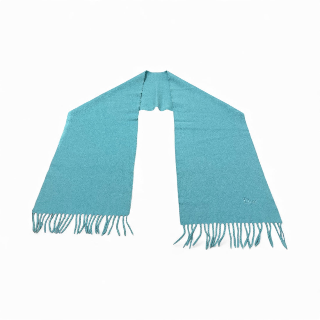 Christian Dior - Écharpe turquoise en laine