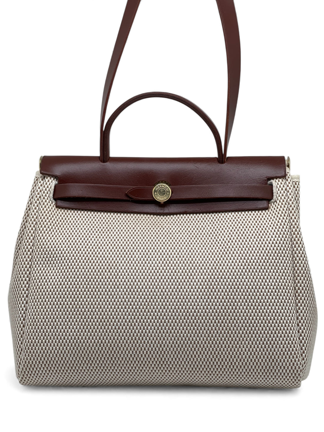 Hermès - Sac Herbag beige en toile