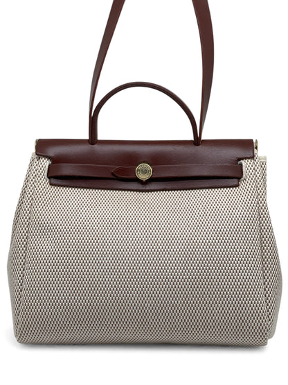 Hermès - Sac Herbag beige en toile