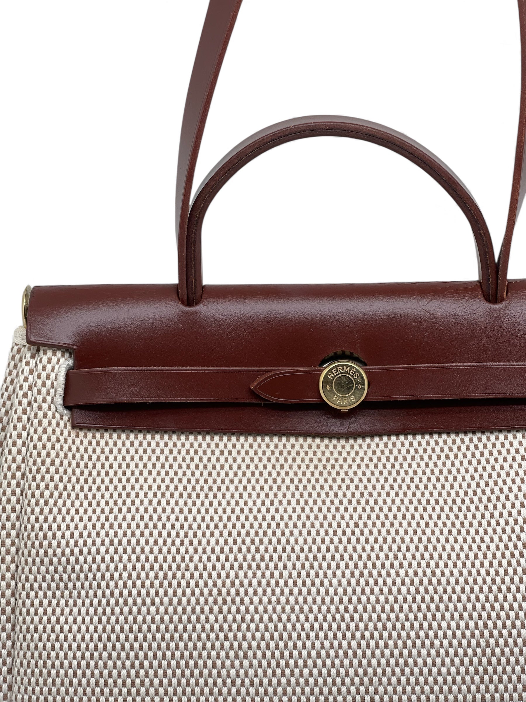 Hermès - Sac Herbag beige en toile
