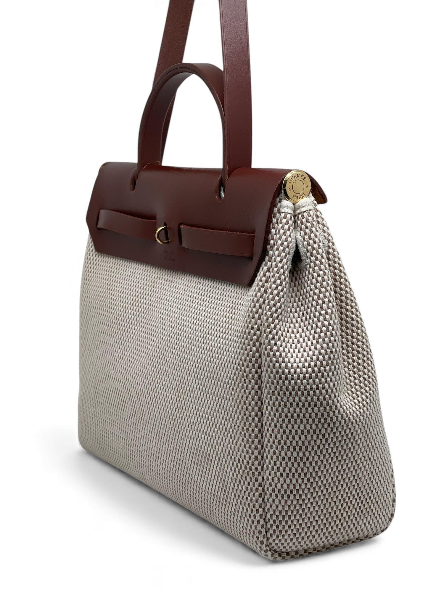 Hermès - Sac Herbag beige en toile