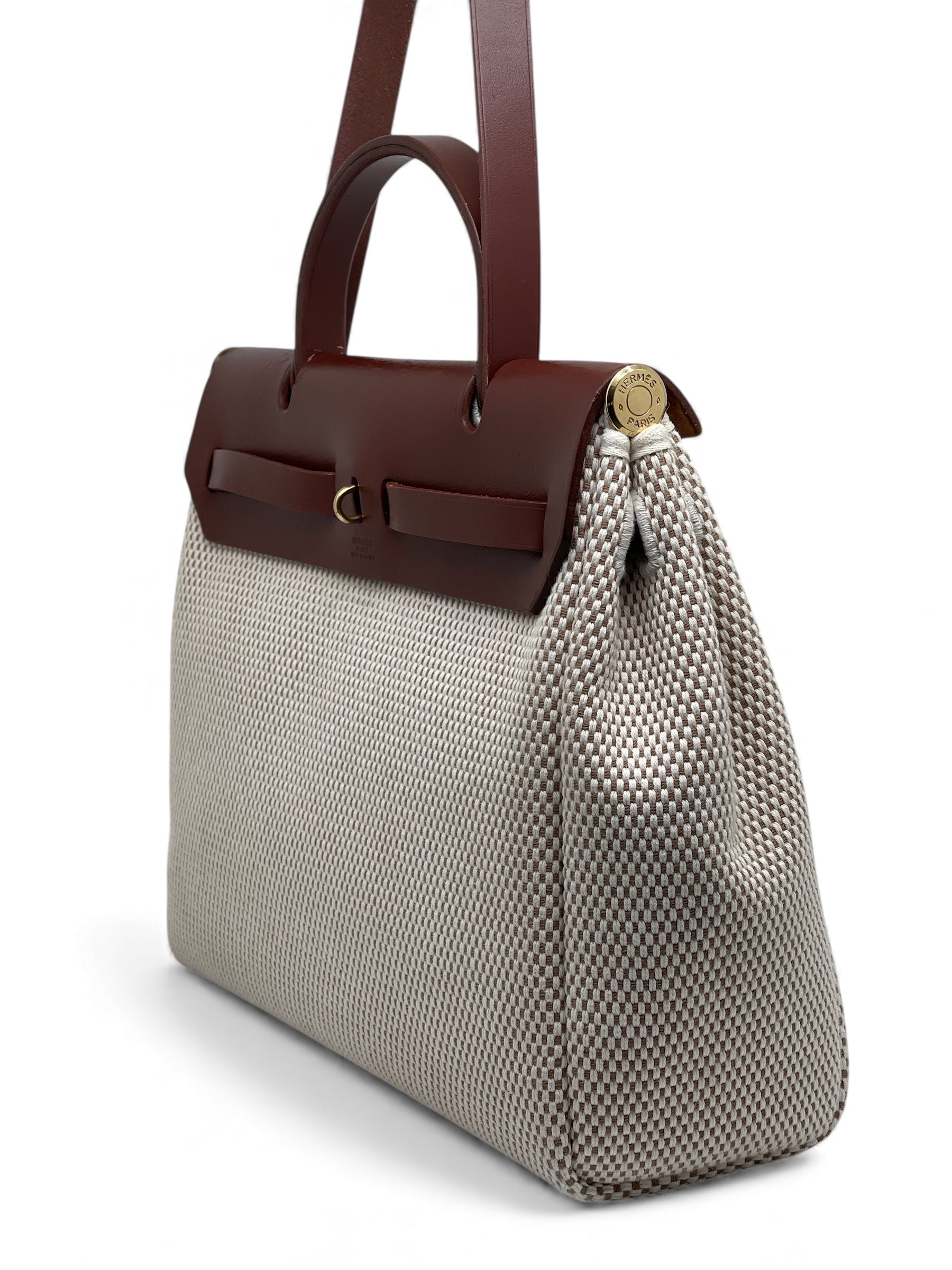 Hermès - Sac Herbag beige en toile