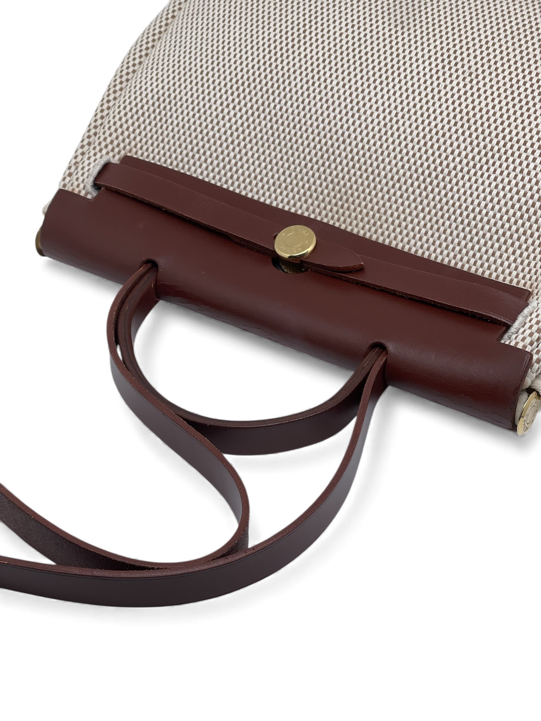 Hermès - Sac Herbag beige en toile