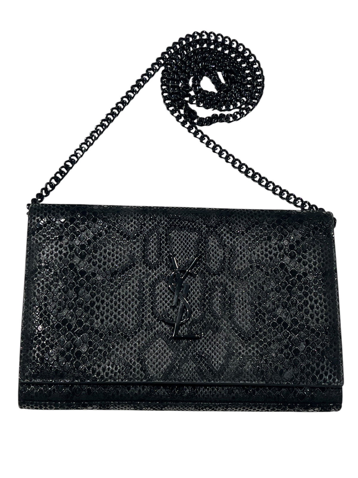 Saint Laurent - Kate limited-edition bag in embossed python, full black