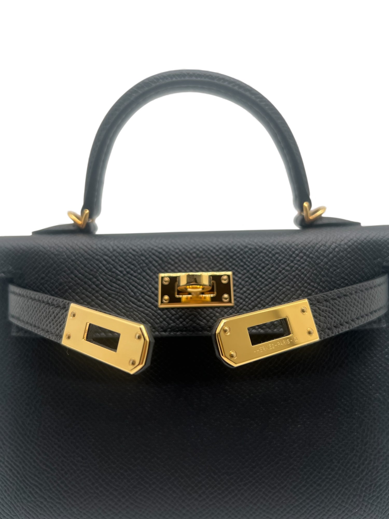 Hermès - Sac mini Kelly 18 cuir veau epsom noir