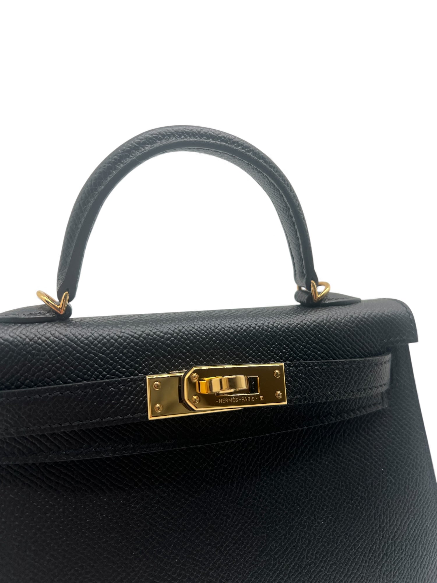 Hermès - Sac mini Kelly 18 cuir veau epsom noir