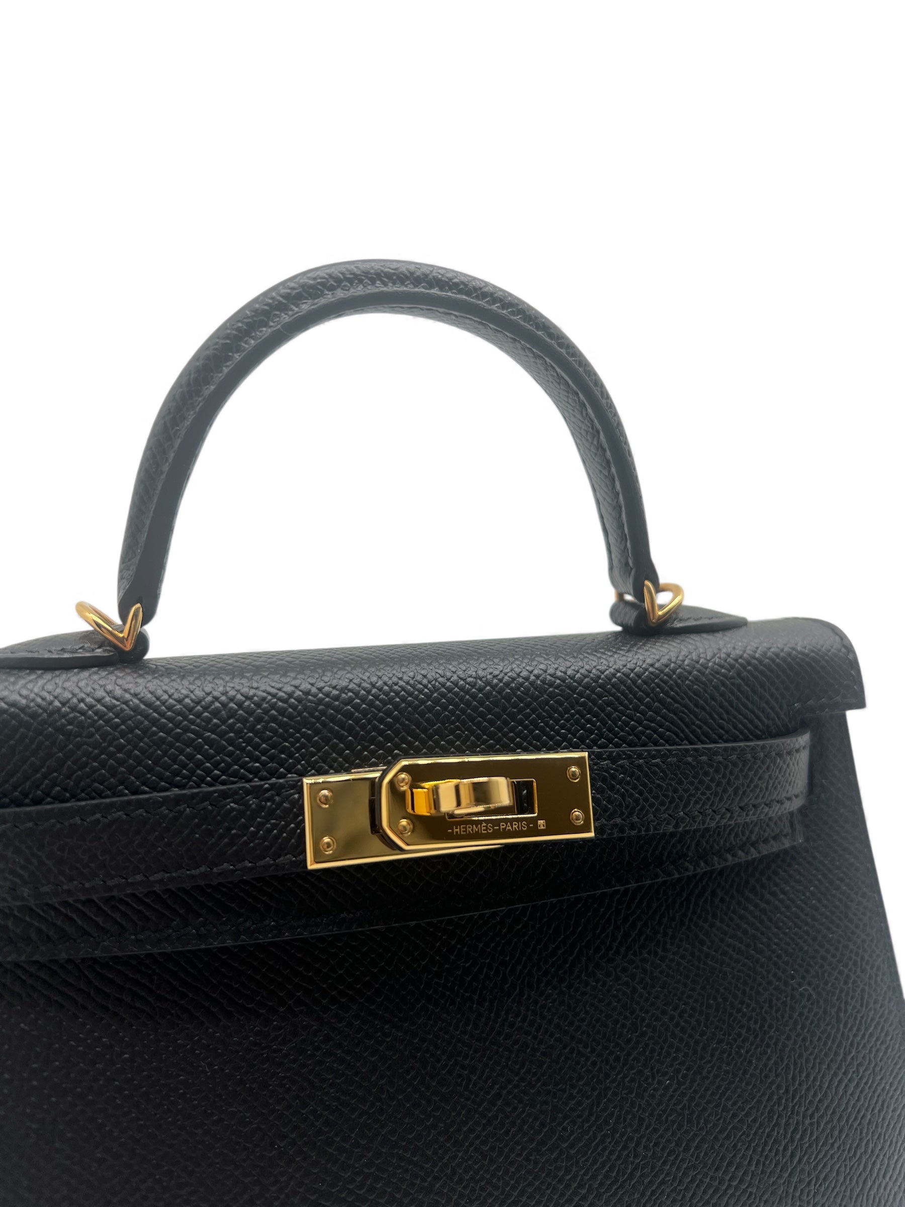 Hermès - Sac mini Kelly 18 cuir veau epsom noir