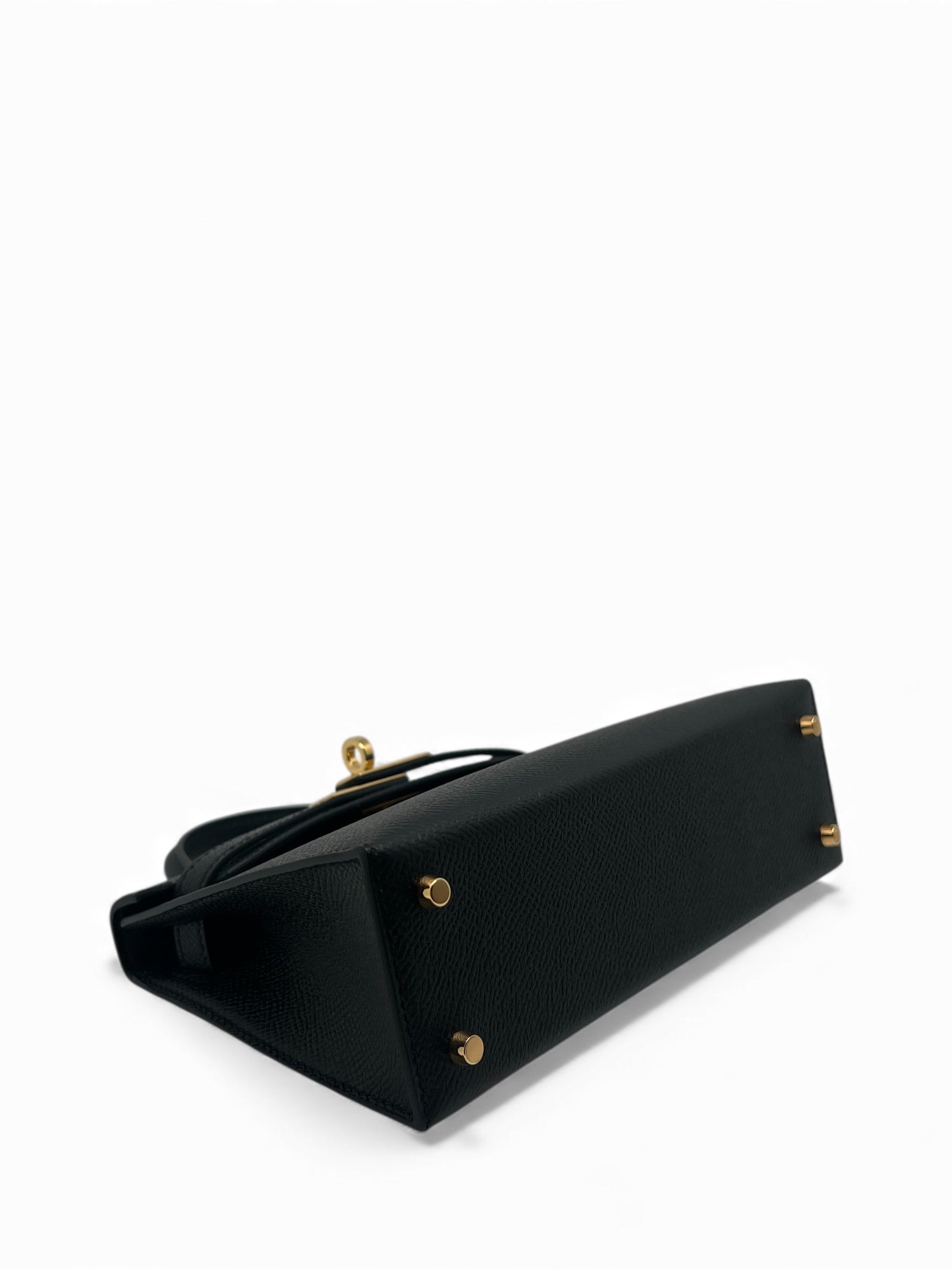 Hermès - Sac mini Kelly 18 cuir veau epsom noir