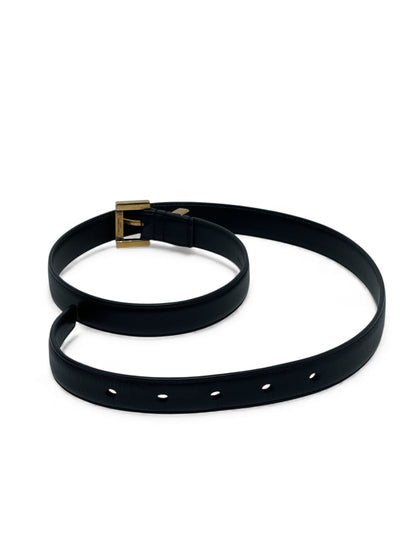 Saint Laurent - Ceinture Cassandre fine T75 en cuir
