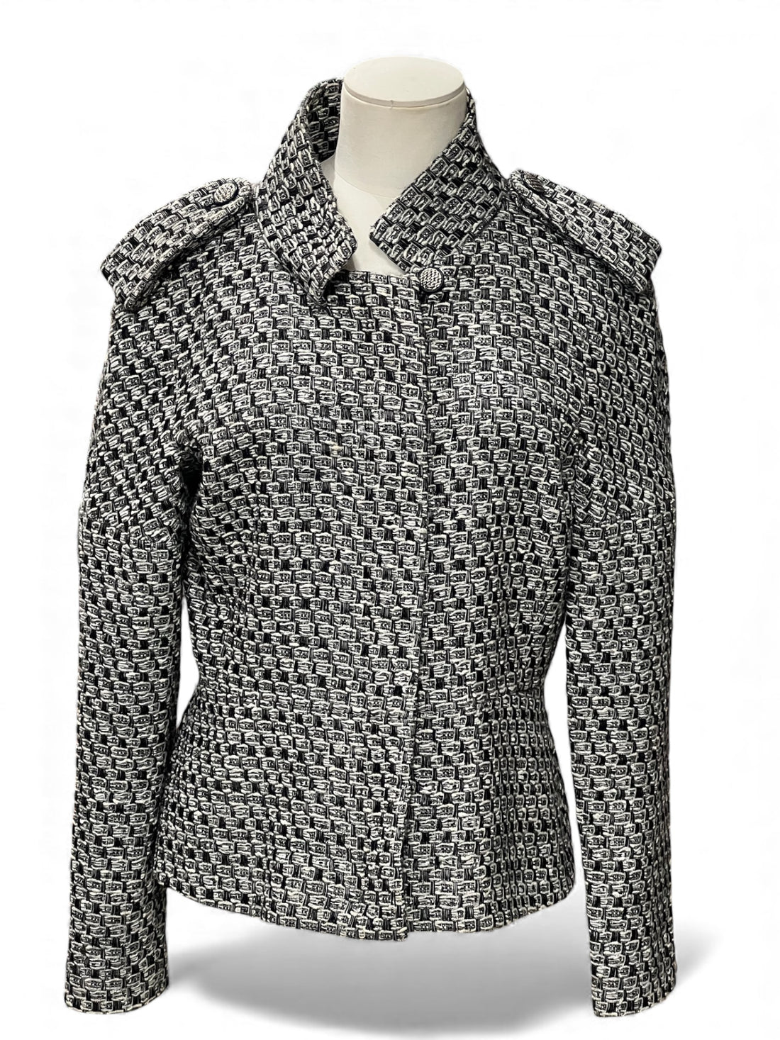 Chanel - Veste en tweed zippée  T.42