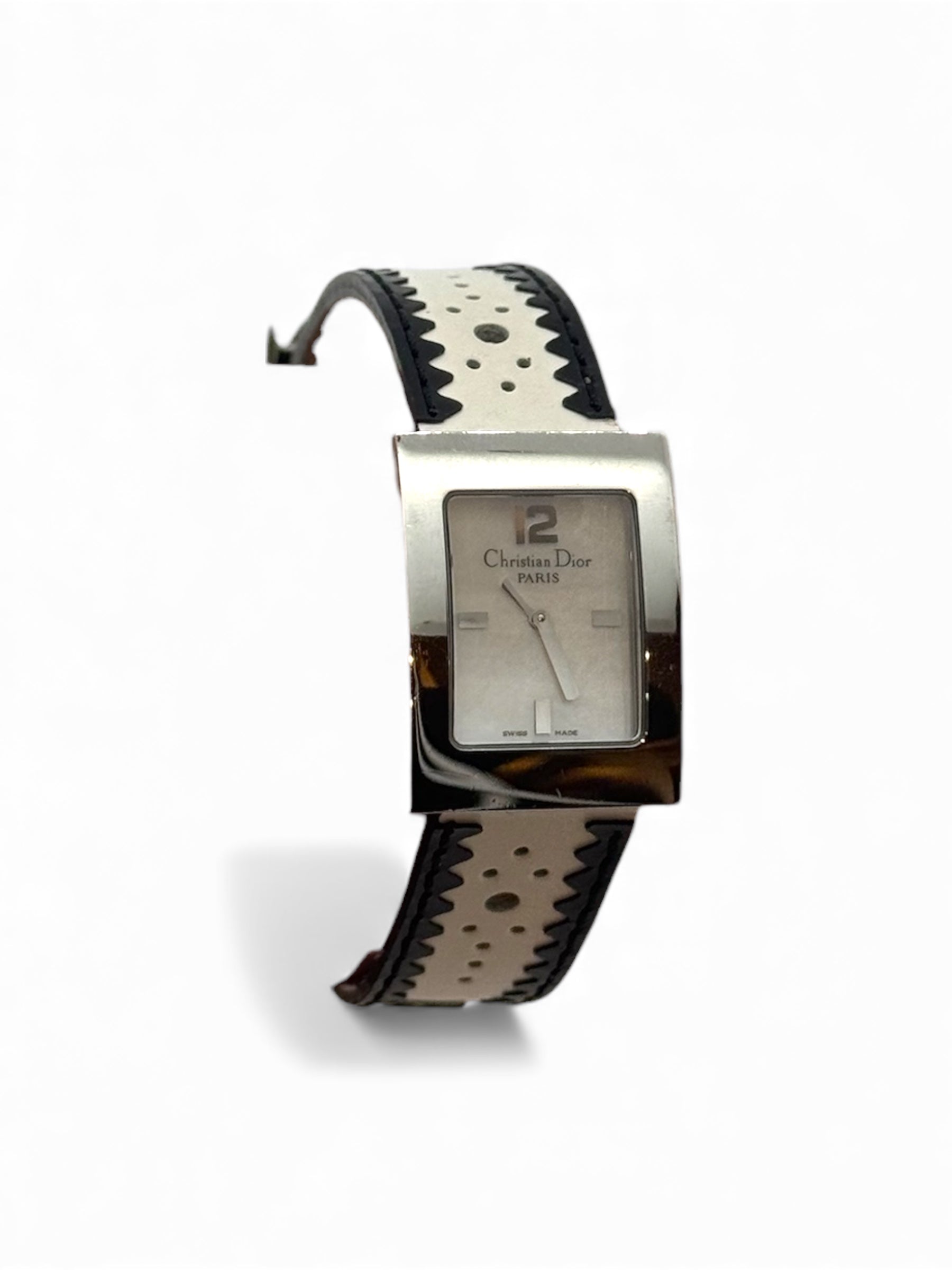 Christian Dior - Montre malice noir et blanche à perles