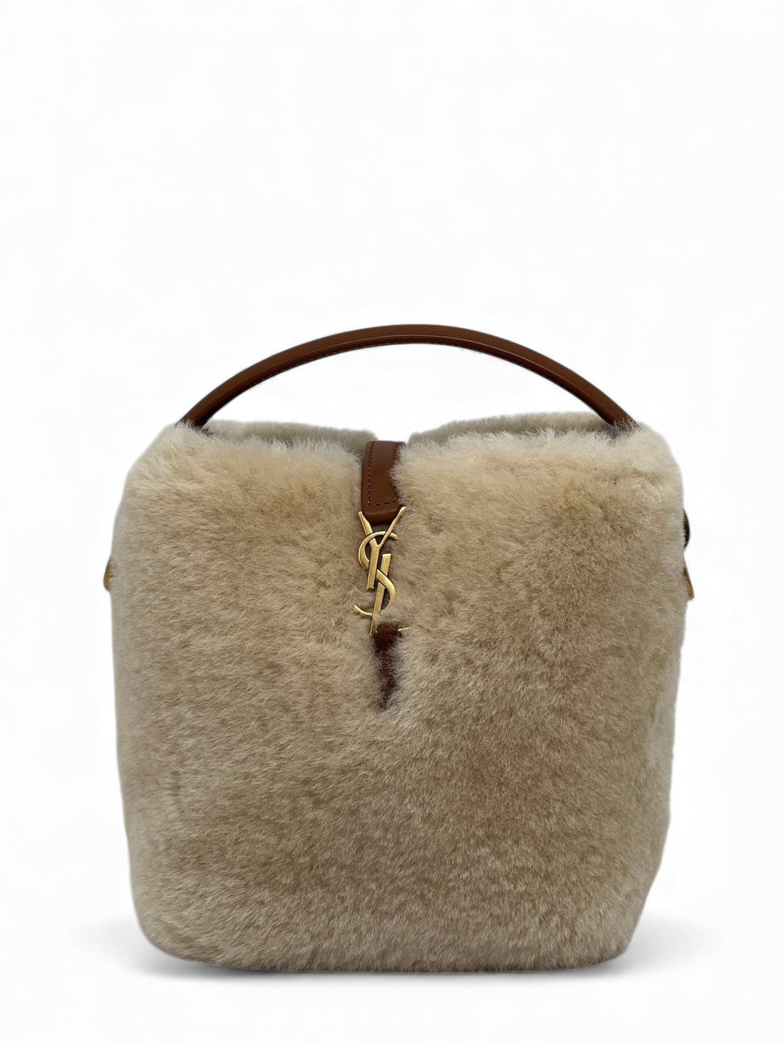 Saint Laurent - Sac Seau Le 37 Mini en shearling avec bandoulière