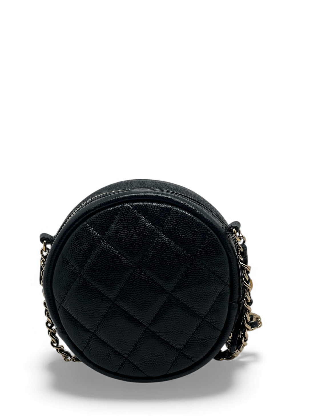 Chanel - Sac bandoulière rond zippé caviar