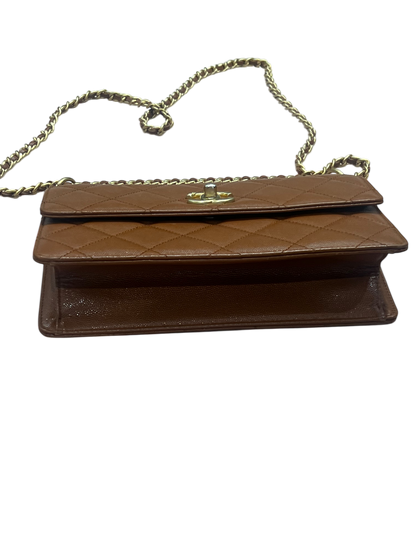 Chanel - sac à rabat cuir caviar caramel