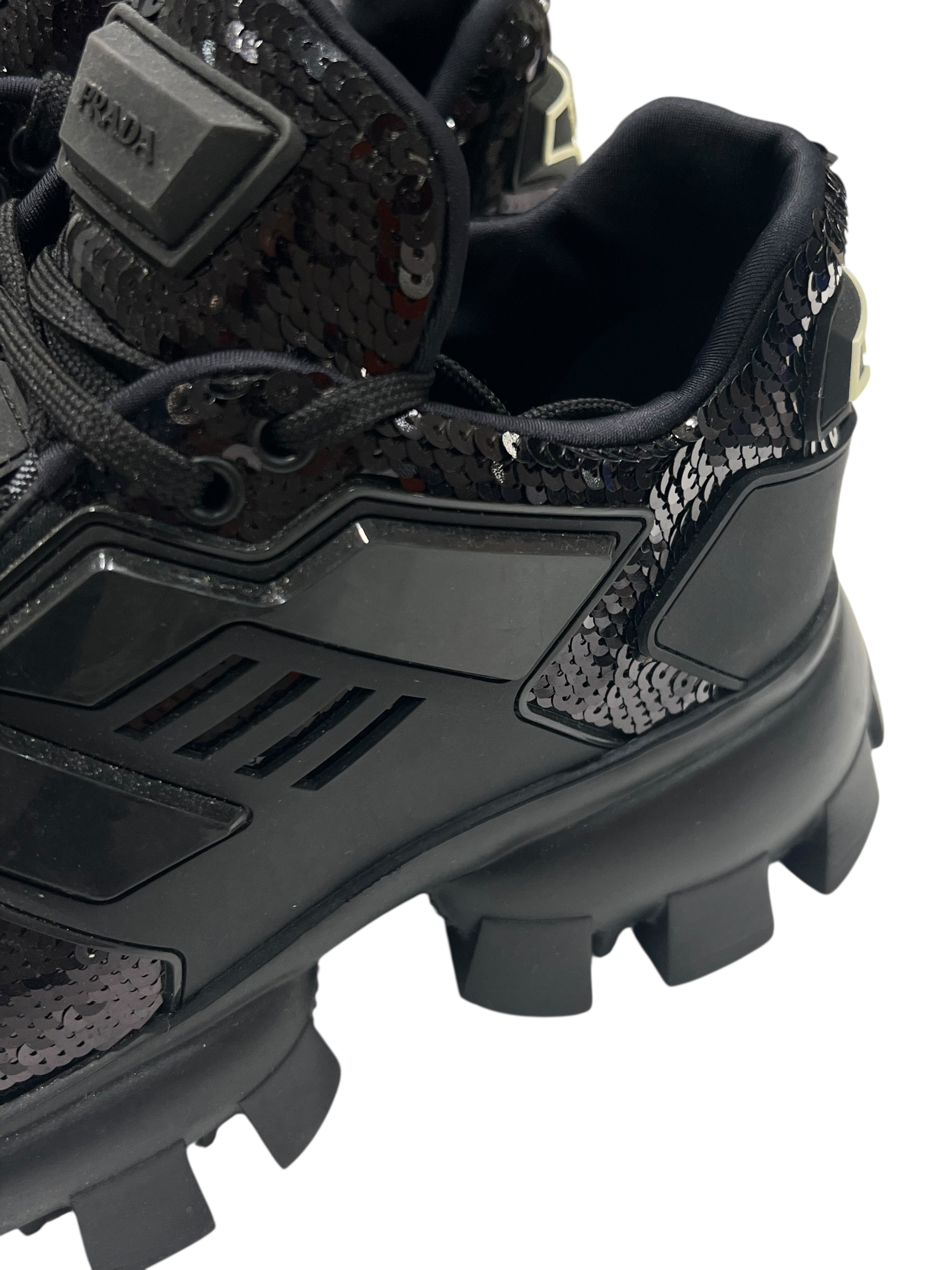 Prada - Black sequin Cloudbust Thunder sneakers size 40