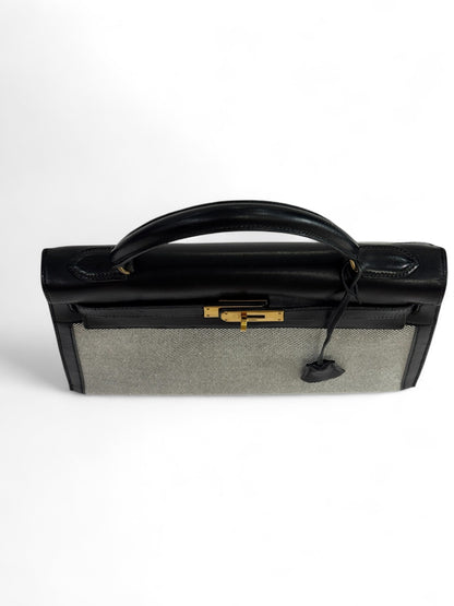 Hermès - Sac Kelly 32 en toile et cuir