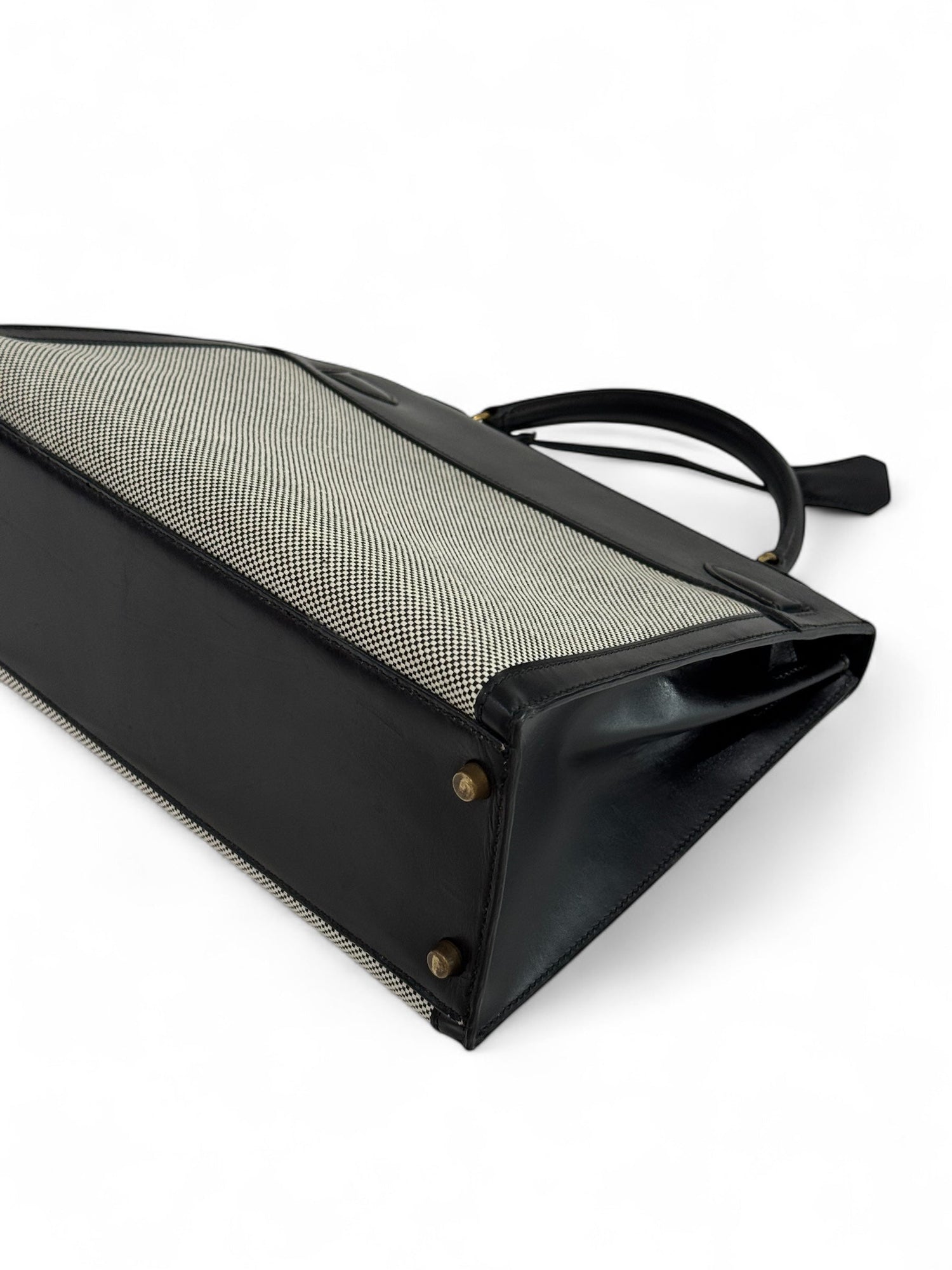 Hermès - Sac Kelly 32 en toile et cuir