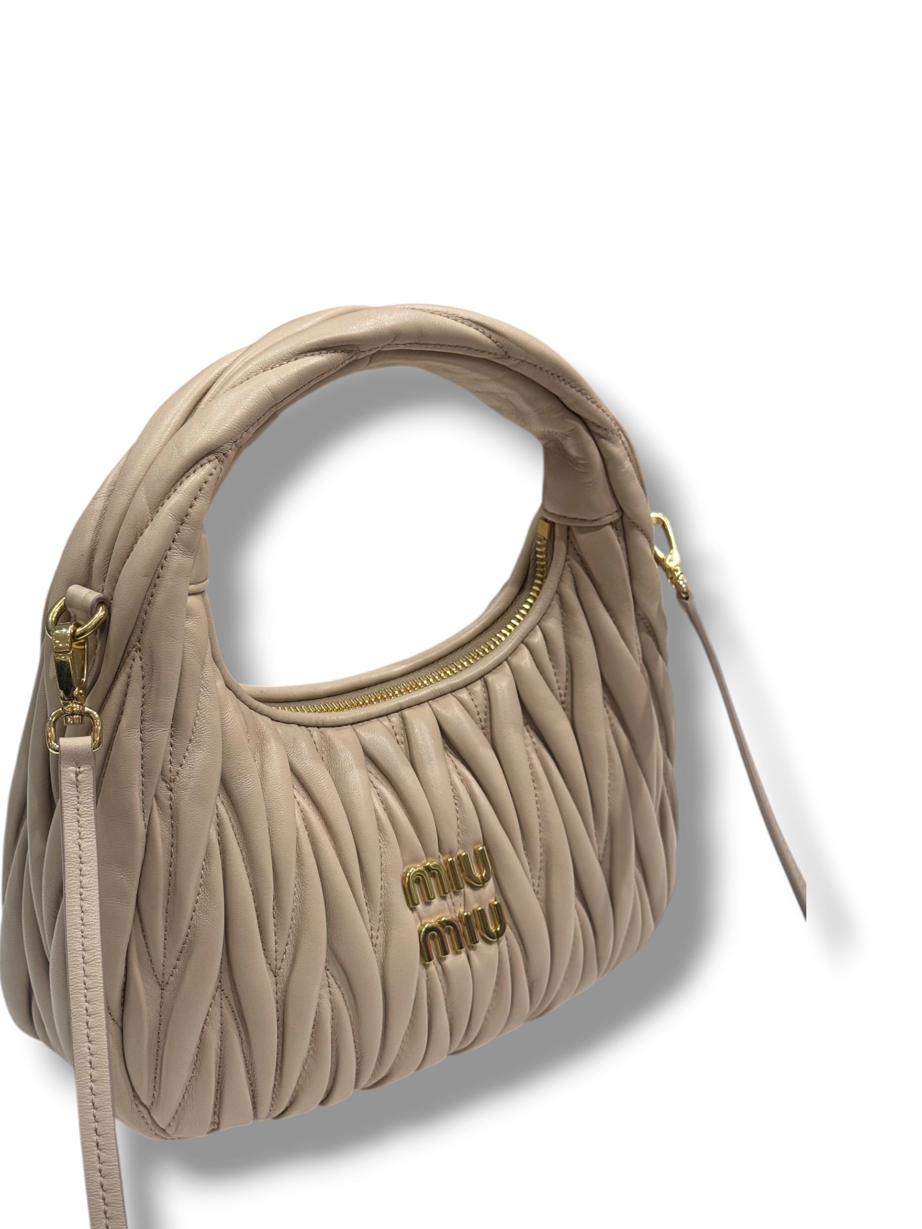 Miu Miu - Sac Wander nude nappa matelassé