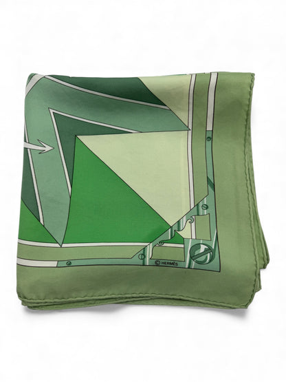 Hermès - Carré 90 « Sextants » vert