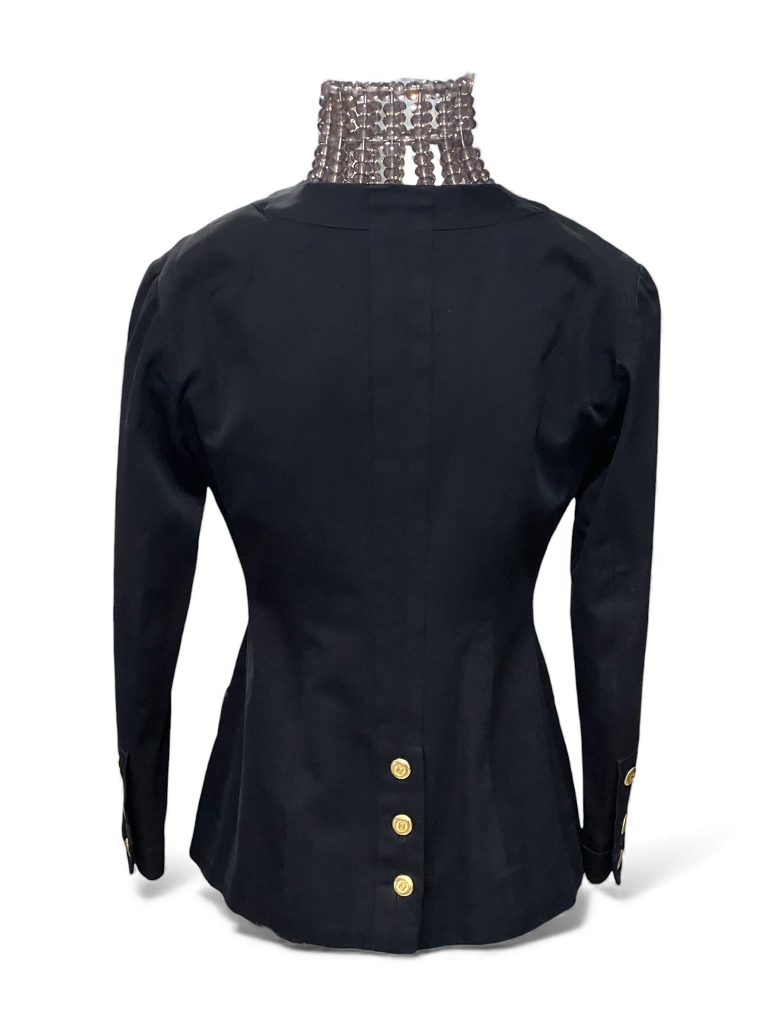 Chanel - Veste en coton noir T.38