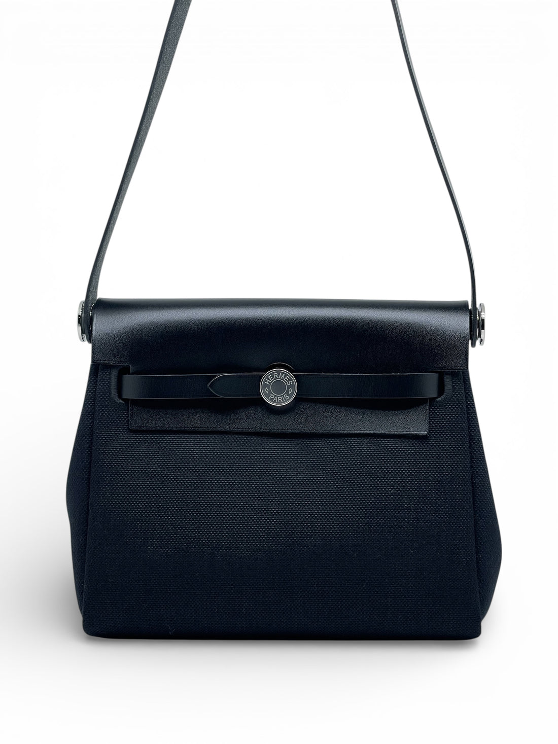 Hermès - Sac à main mini en toile Herbag noir
