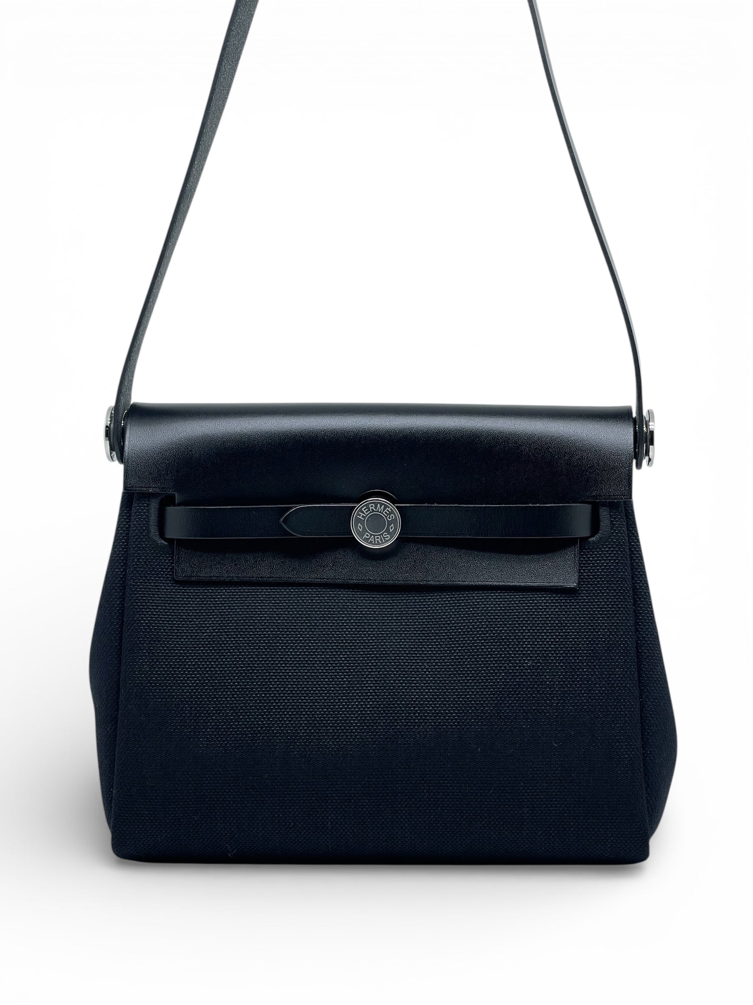 Hermès - Sac à main mini en toile Herbag noir