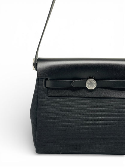 Hermès - Sac à main mini en toile Herbag noir