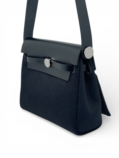 Hermès - Sac à main mini en toile Herbag noir