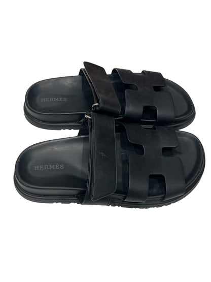 Hermès - mules chypres cuir noir T36