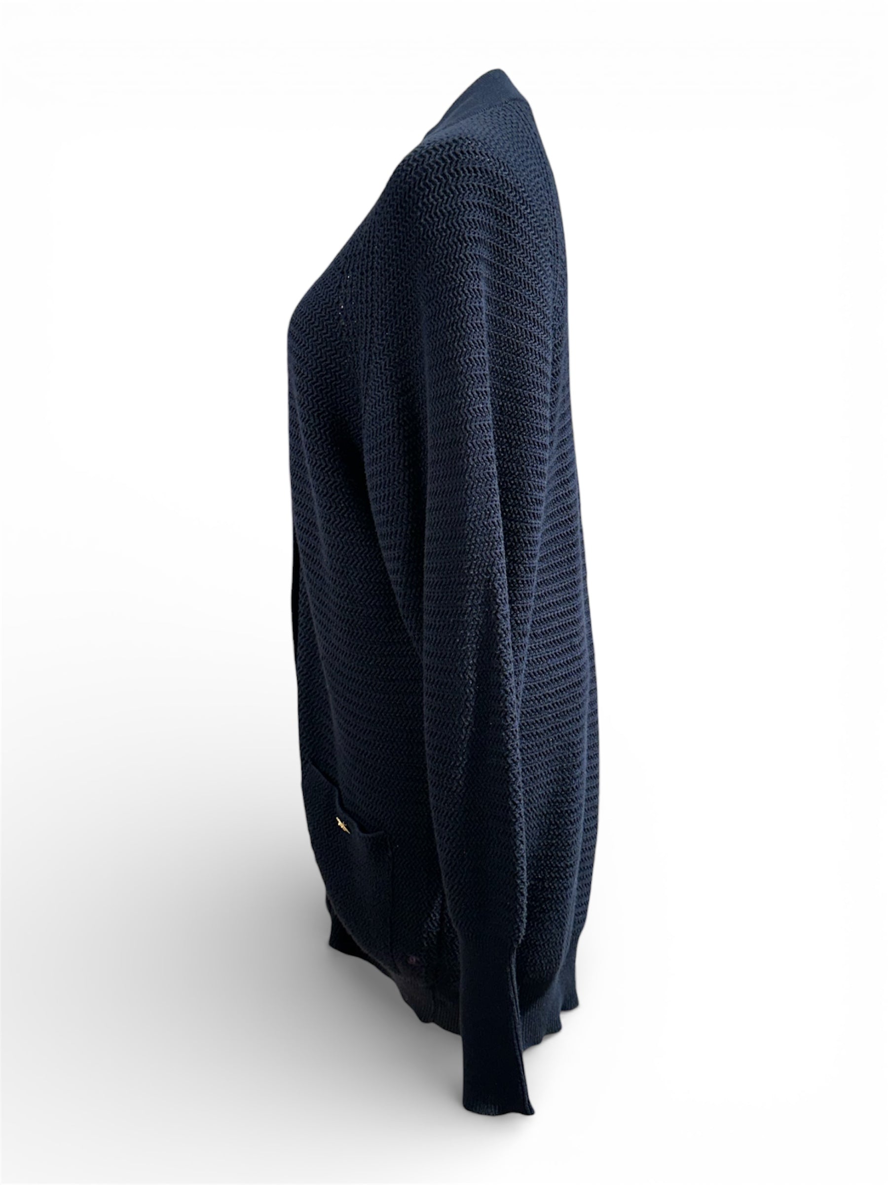 Chanel - Cardigan long bleu marine TM