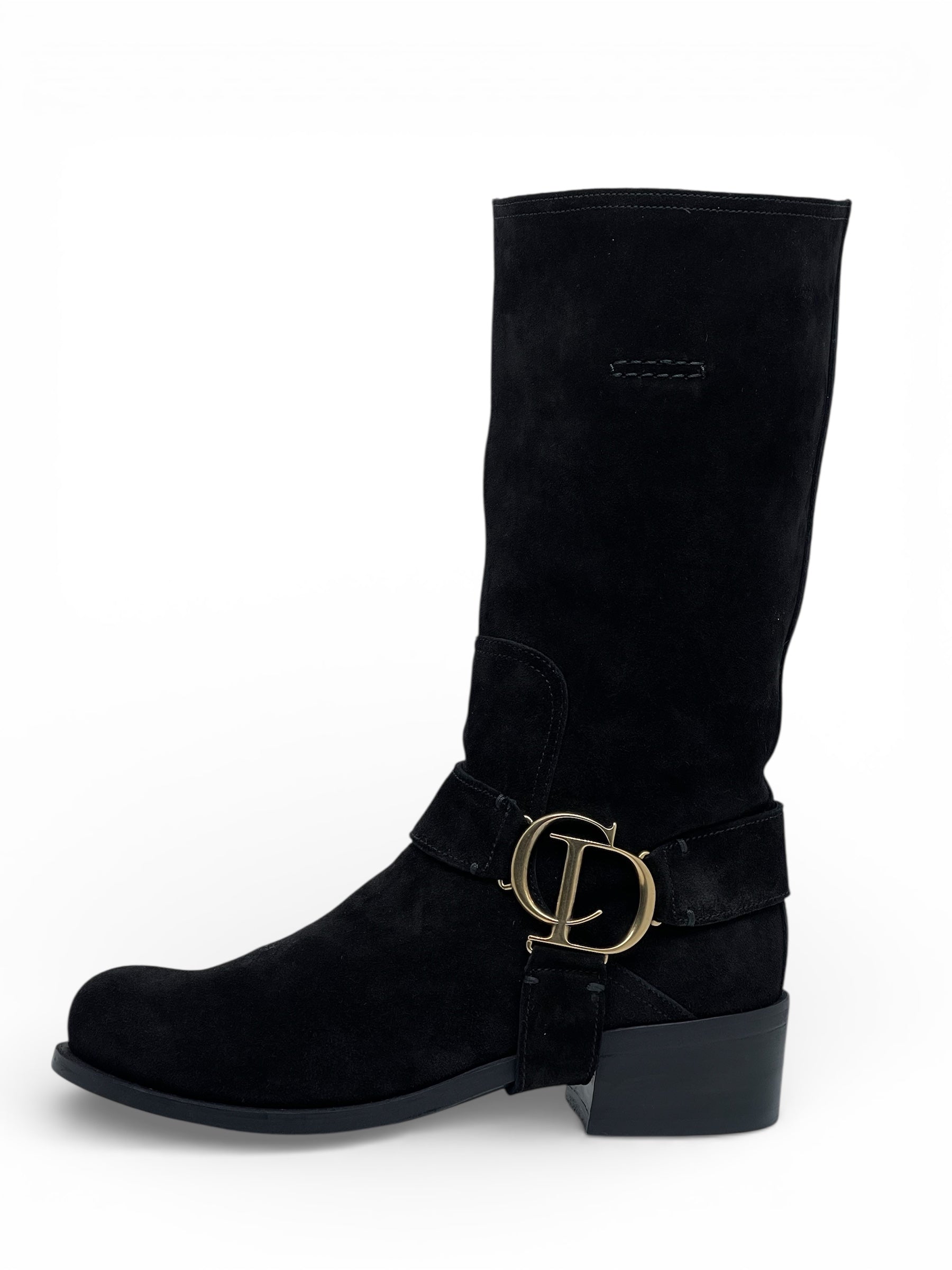 Dior - stivali in camoscio neri T.36,5