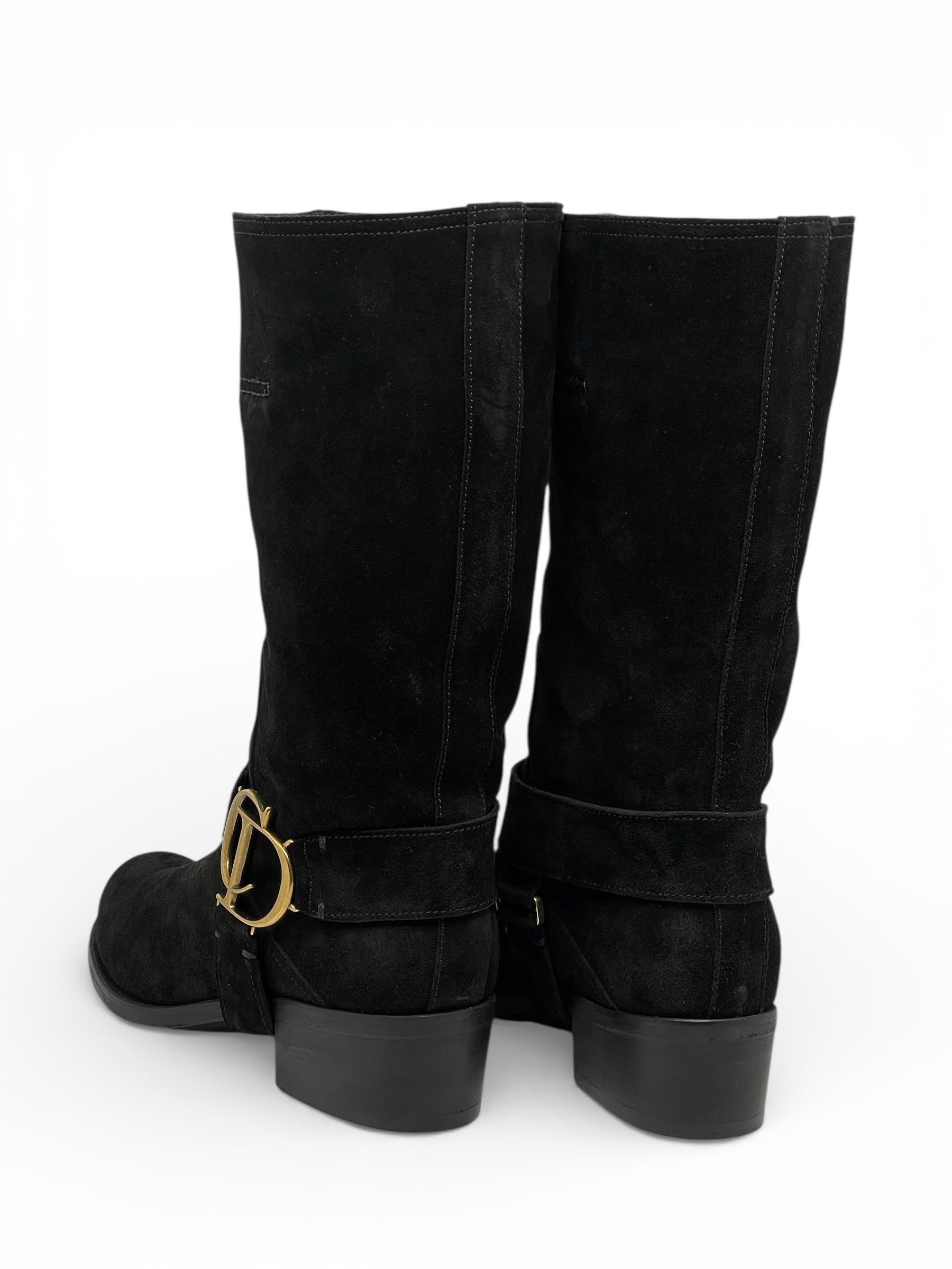 Dior - stivali in camoscio neri T.36,5