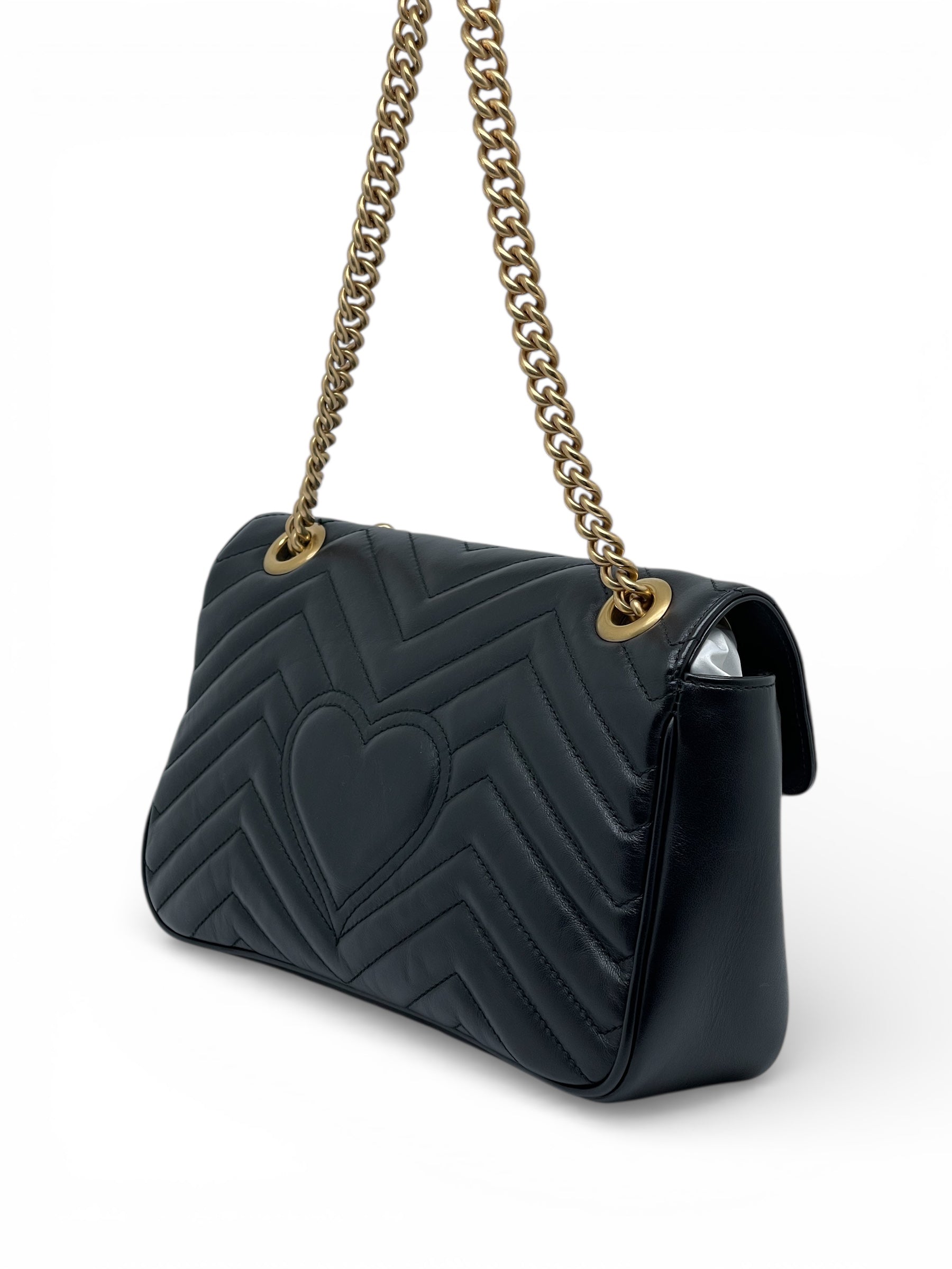 Gucci - borsa a mano Marmont in pelle nera