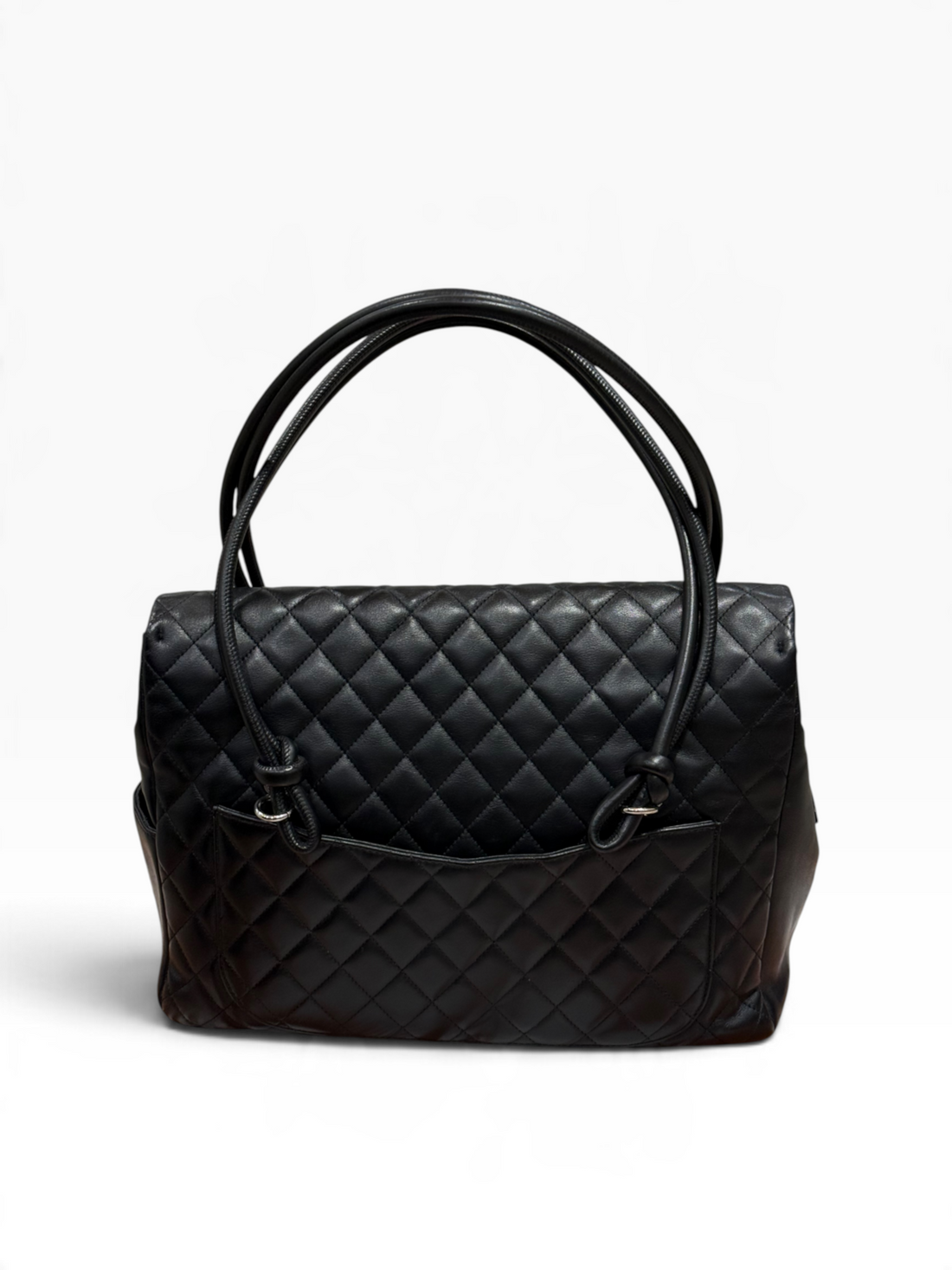 Chanel - sac flap cambon GM cuir noir