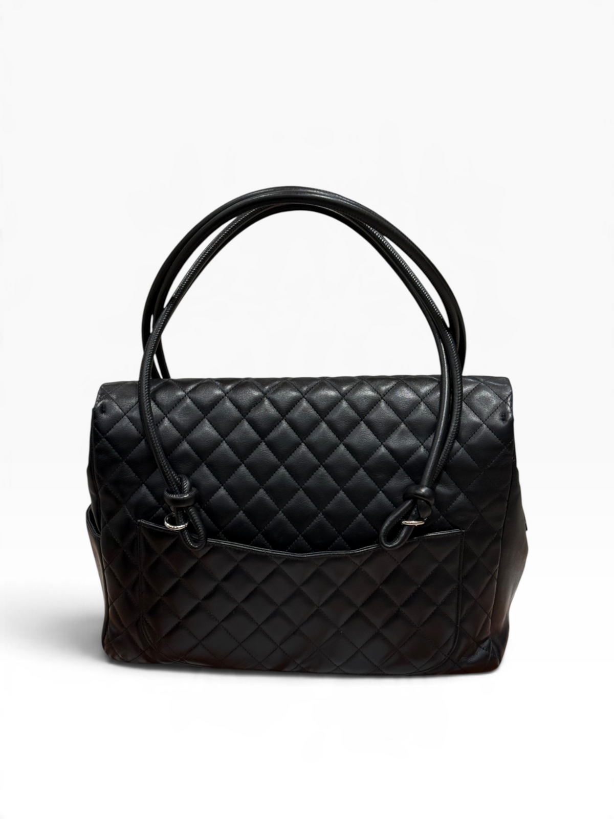 Chanel - sac flap cambon GM cuir noir