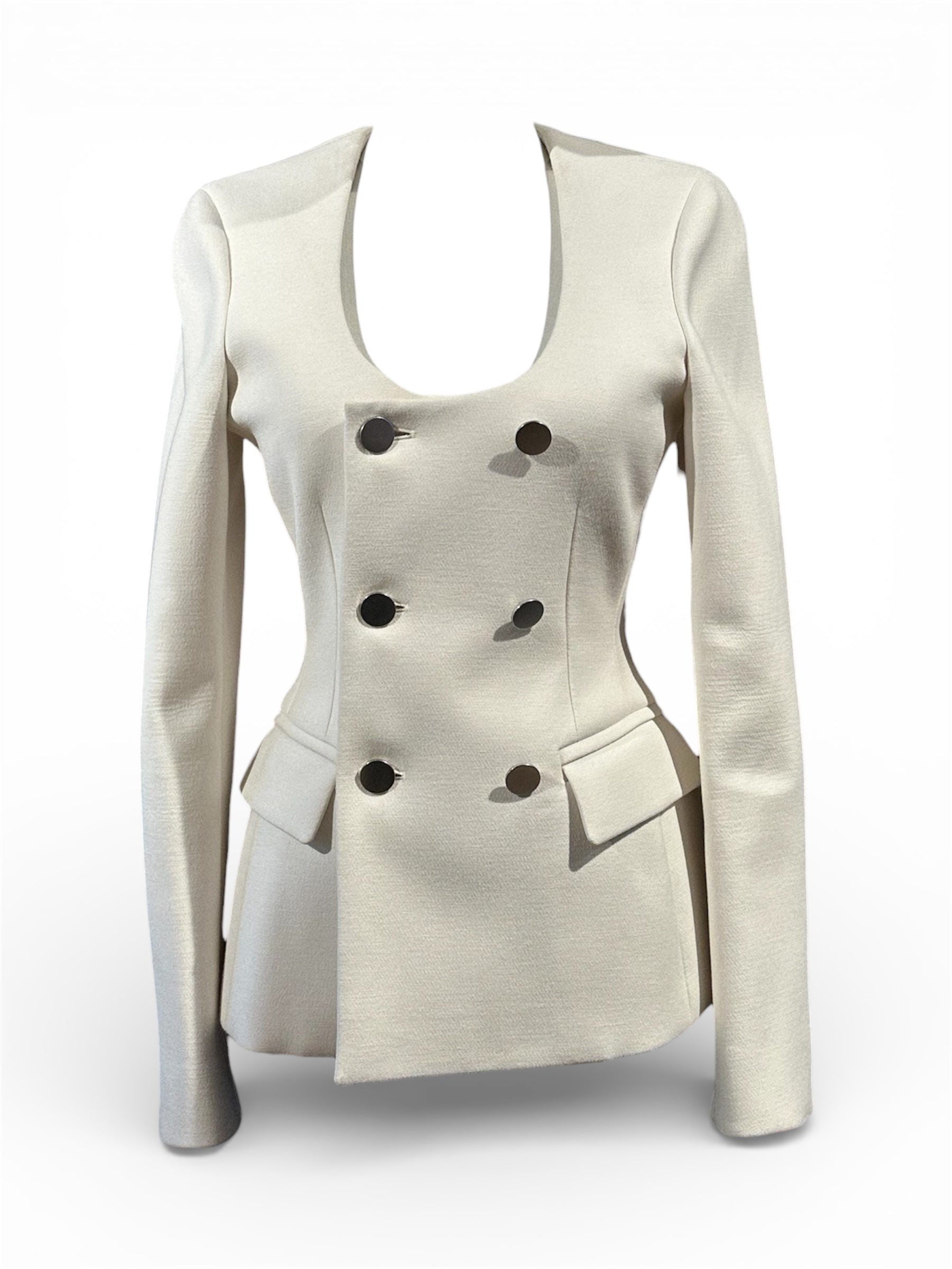 Bottega Veneta - Veste cintré blanche T36