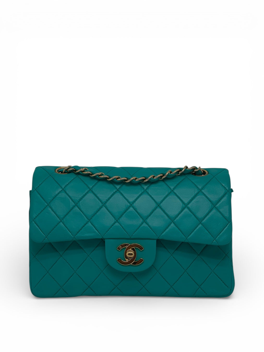Chanel - Sac Timeless 23 en cuir d’agneau bleu turquoise