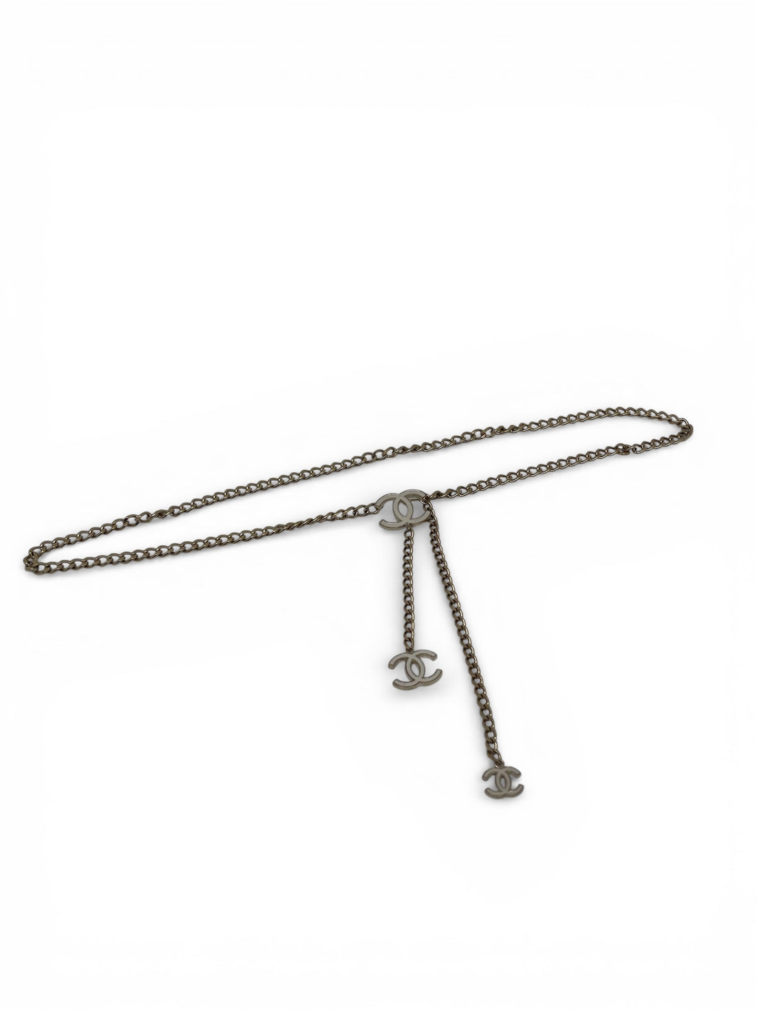 Chanel - Ceinture chaîne avec CC beige