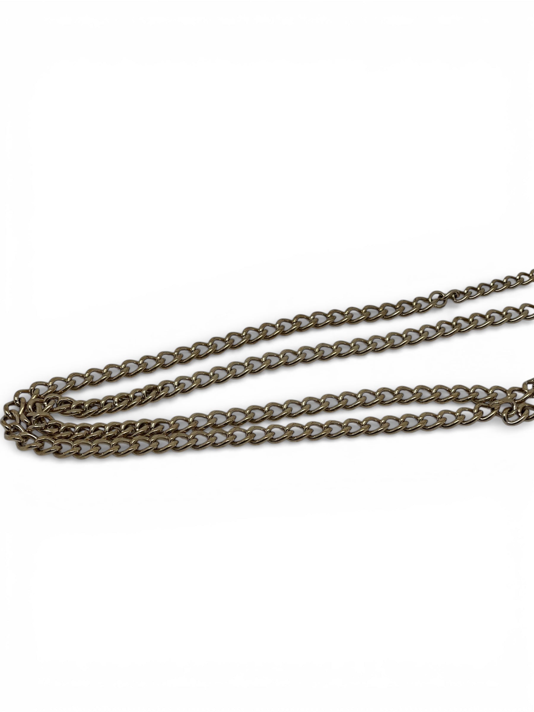 Chanel - Chain belt with beige CC